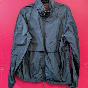Eddie Bauer Teal Windbreaker Jacket with adjustable waist and hood